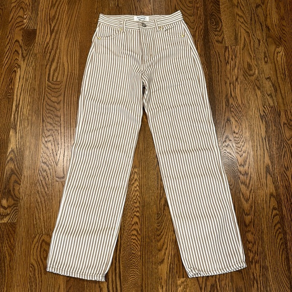 Reformation Cowboy Striped High Rise Straight Jeans - Picture 3 of 4